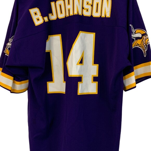 Vintage 90s Minnesota Vikings Brad Johnson 14 Logo 7 Football Jersey L 7716 - Picture 1 of 11